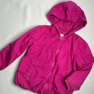 Gymboree Fuchsia Hooded Lightweight Zip Up Jacket Sz 2T